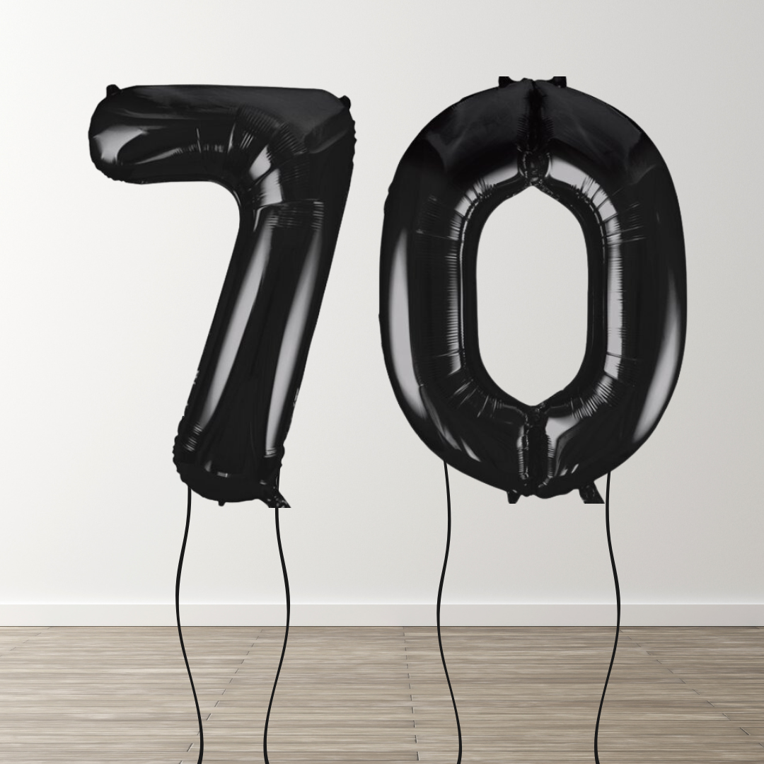 Black Foil Number Balloons