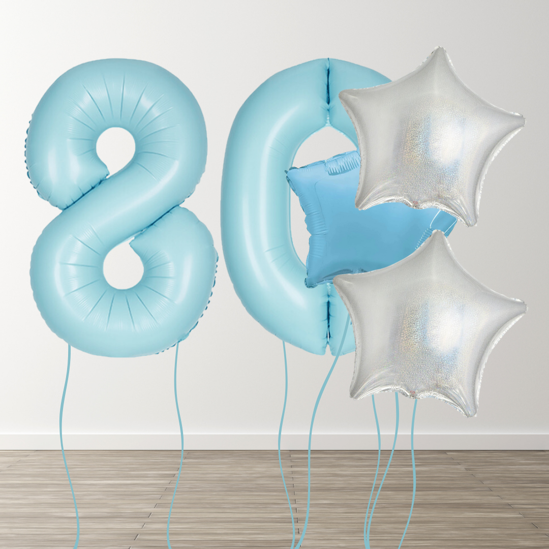 Matte Blue Foil Number Bunch