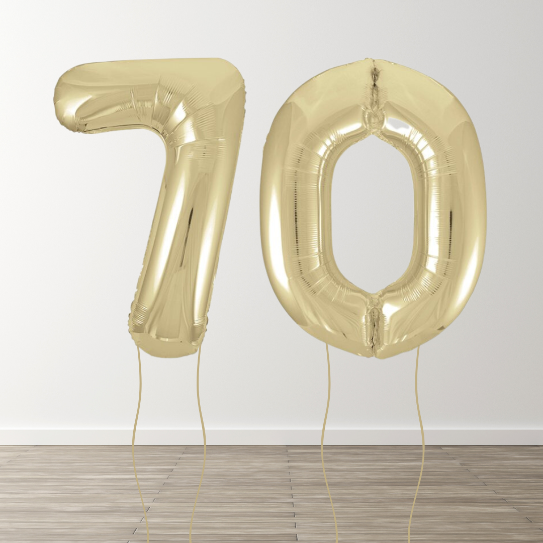 White Gold Foil Number Balloons