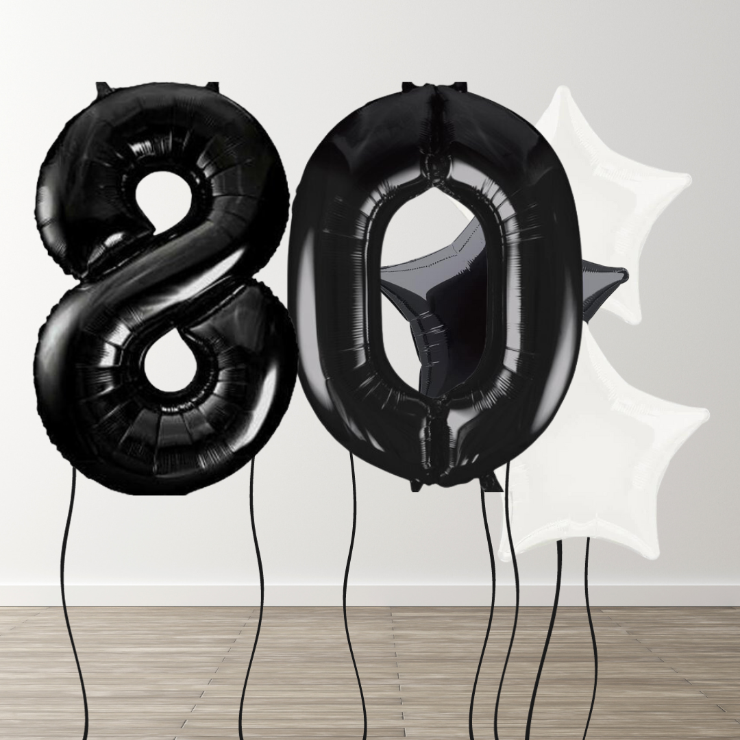 Black & White Foil Number Bunch