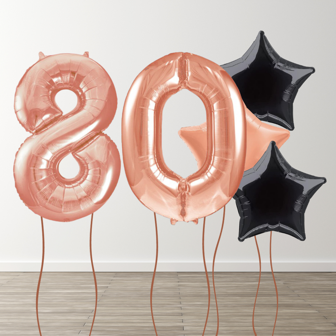 Rose Gold Foil Number Bunch