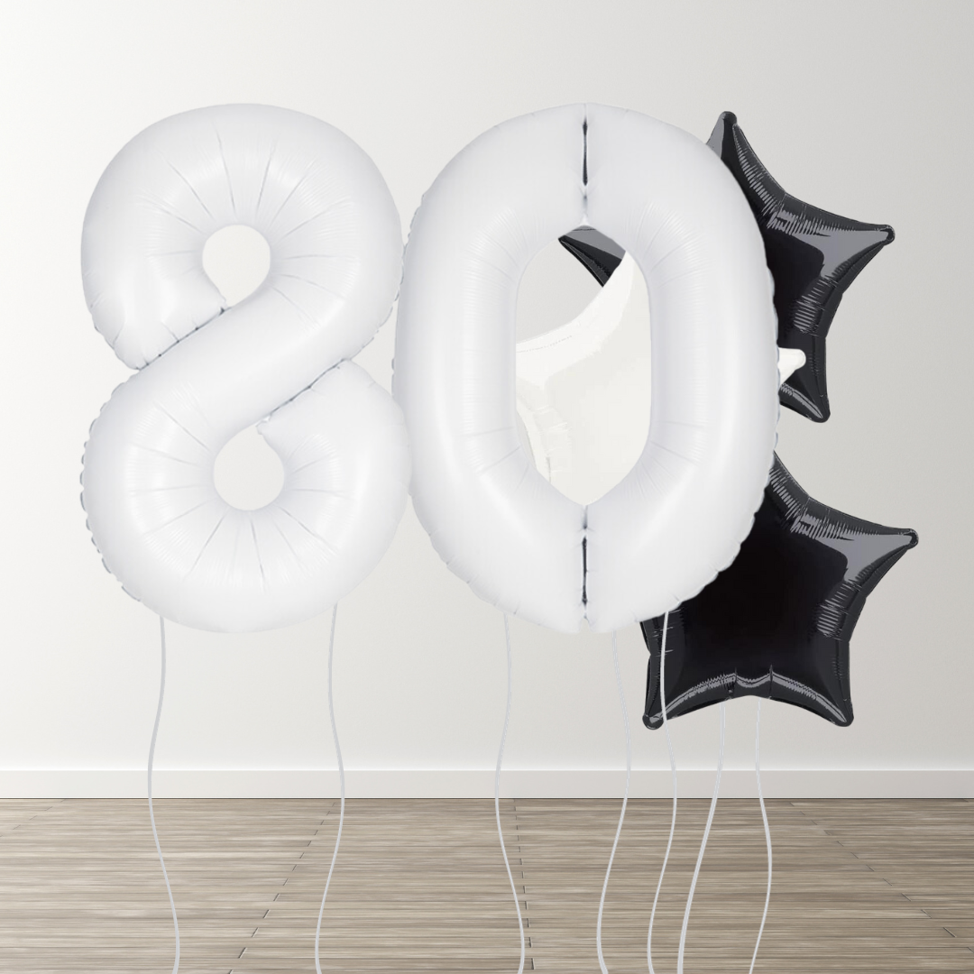 White Foil Number Bunch