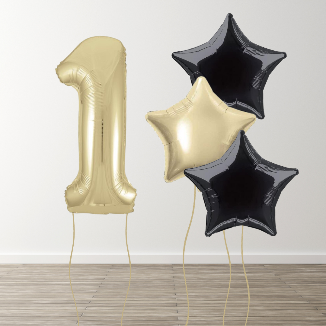 White Gold Foil Number Bunch