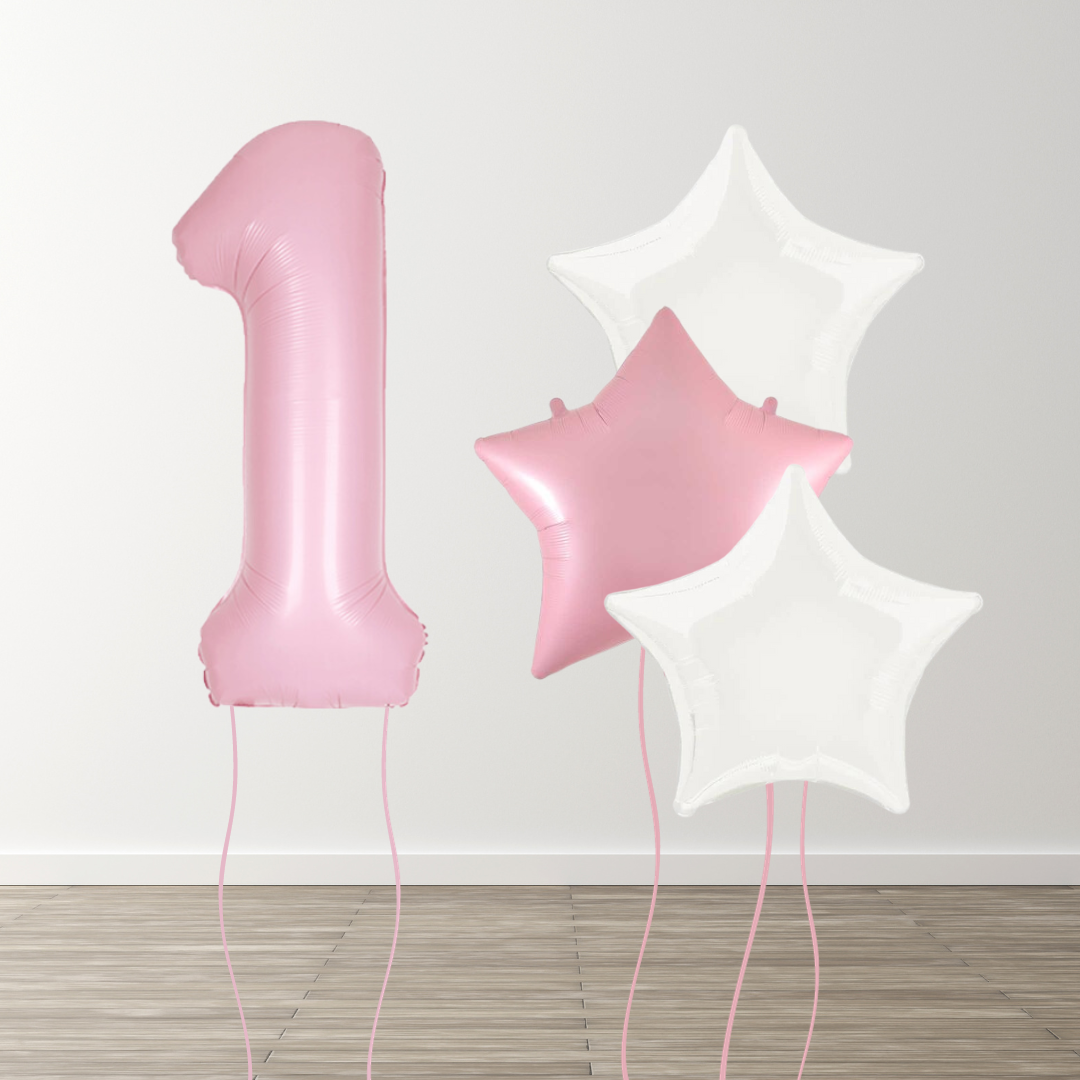 Matte Pink Foil Number Bunch
