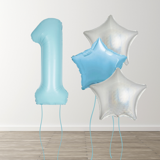 Matte Blue Foil Number Bunch