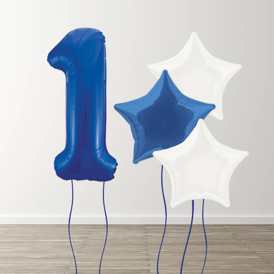 Blue Foil Number Bunch