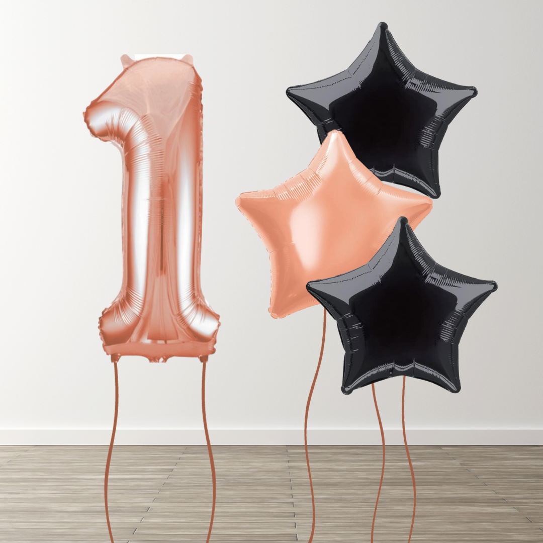 Rose Gold Foil Number Bunch