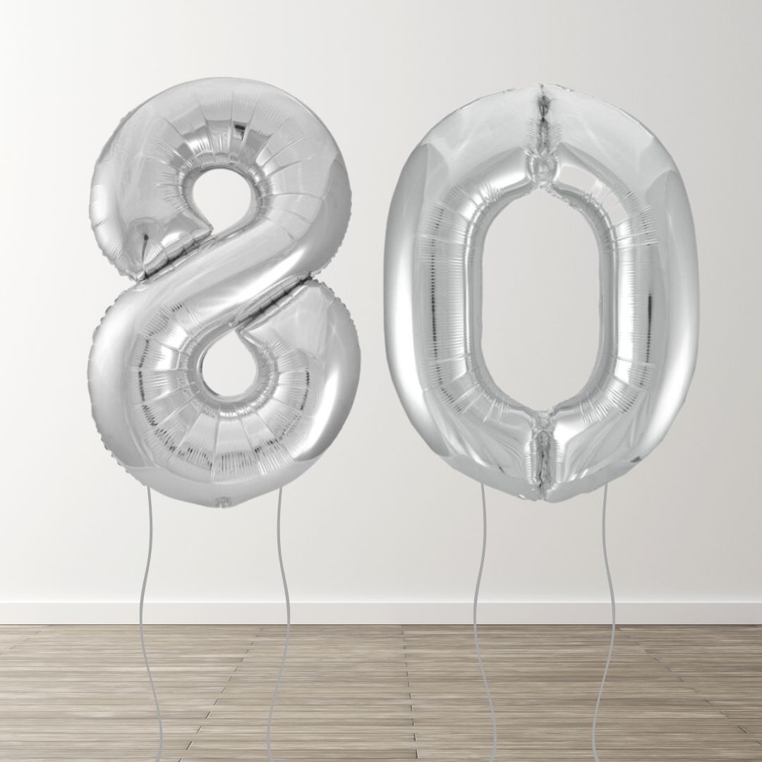 Silver Foil Number Balloons