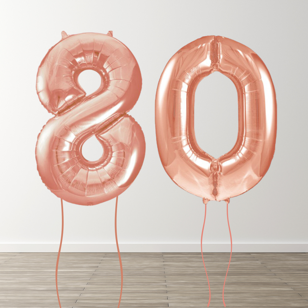 Rose Gold Foil Number Balloons
