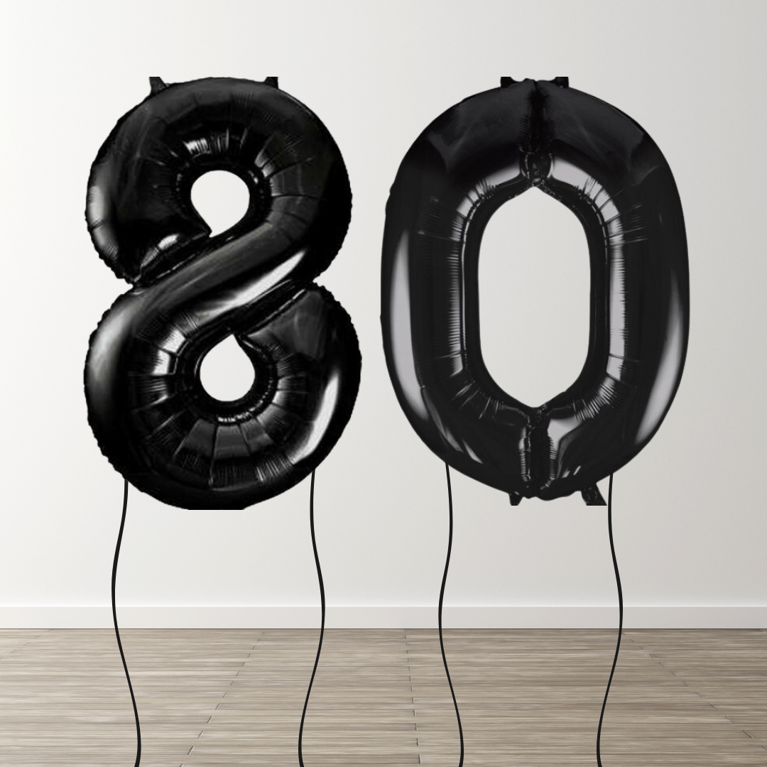 Black Foil Number Balloons