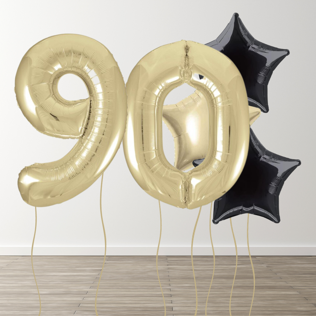 White Gold Foil Number Bunch