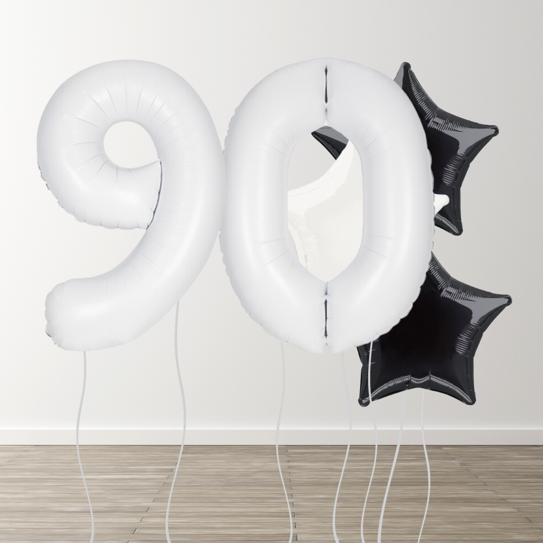 White Foil Number Bunch