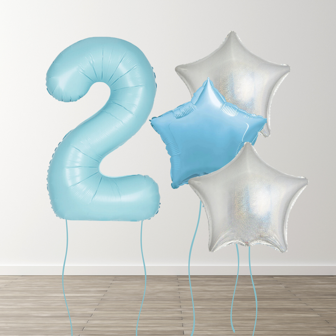 Matte Blue Foil Number Bunch
