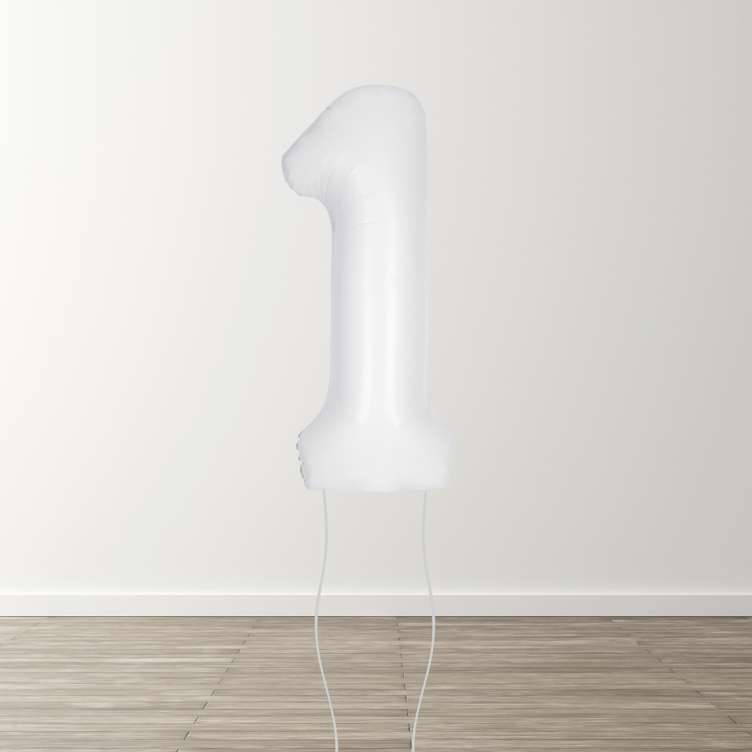 Matte White Foil Number Balloons