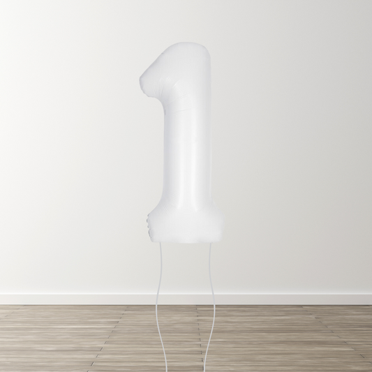 Matte White Foil Number Balloons
