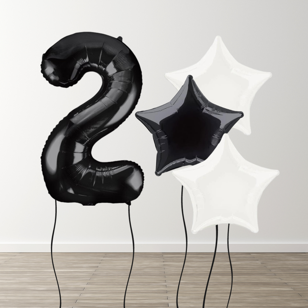 Black & White Foil Number Bunch