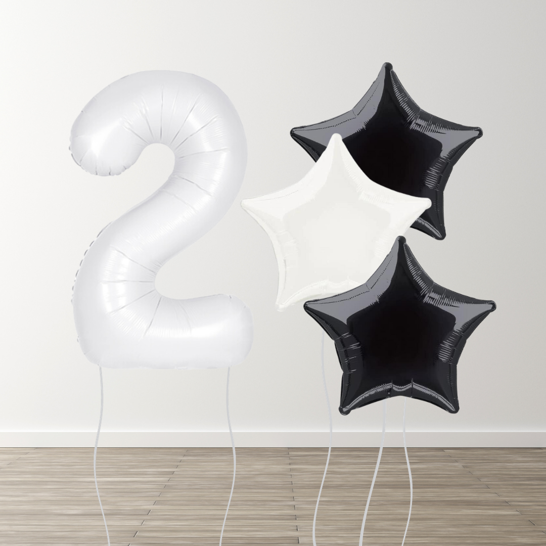 White Foil Number Bunch