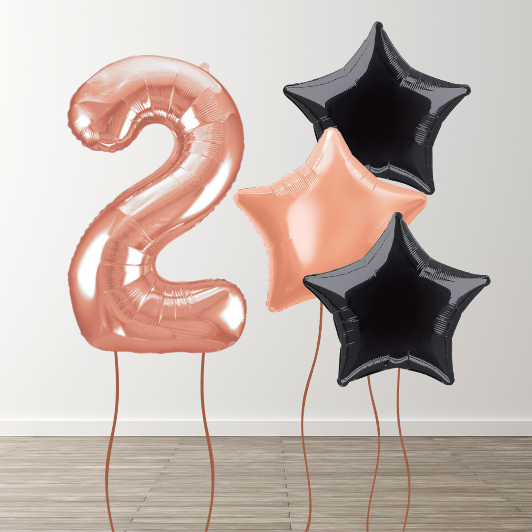 Rose Gold Foil Number Bunch