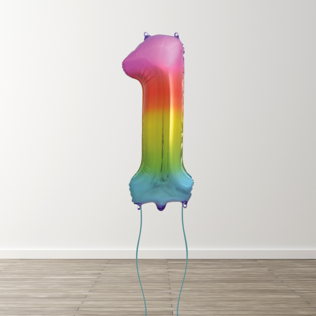 Rainbow Foil Number Balloons