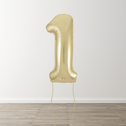 White Gold Foil Number Balloons
