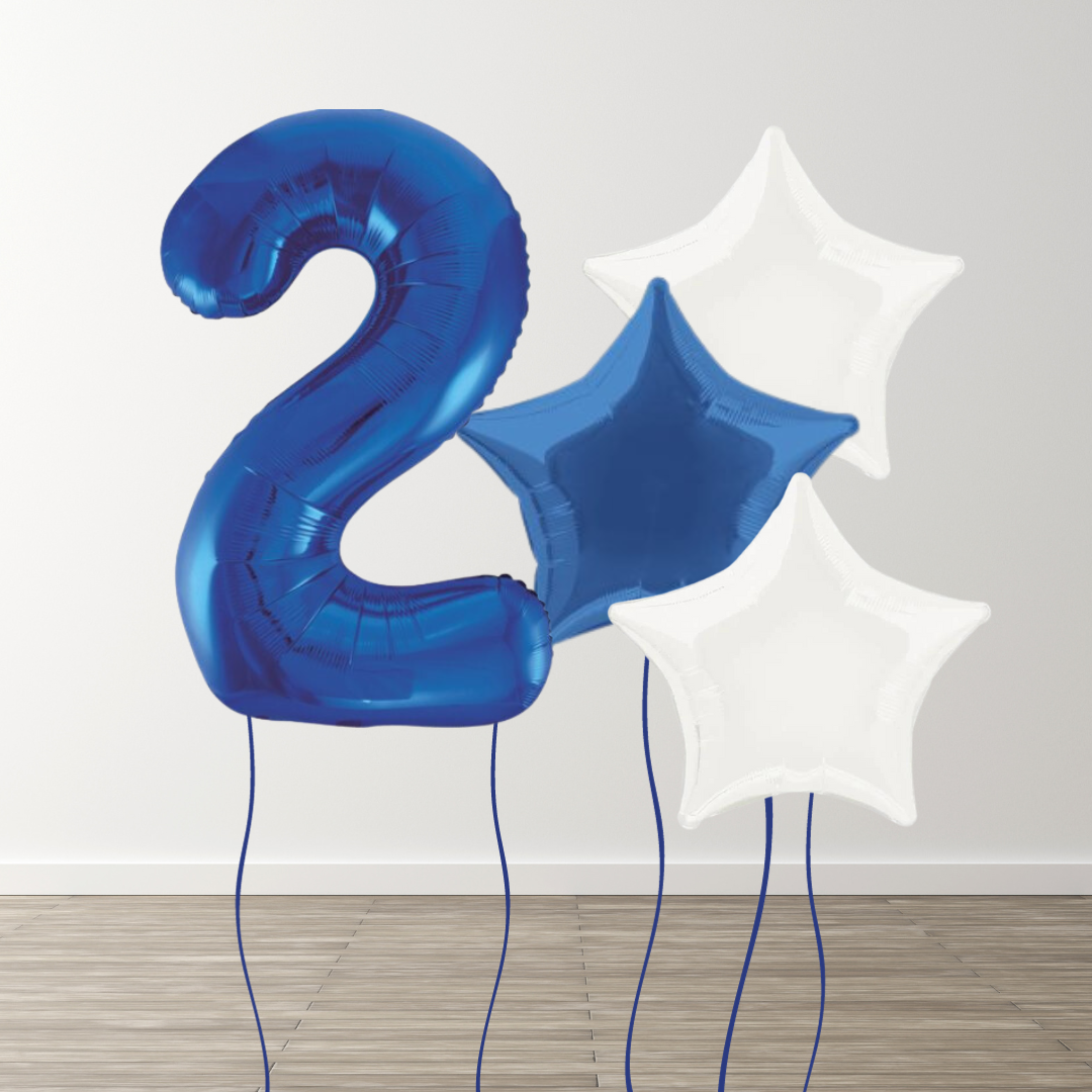 Blue Foil Number Bunch