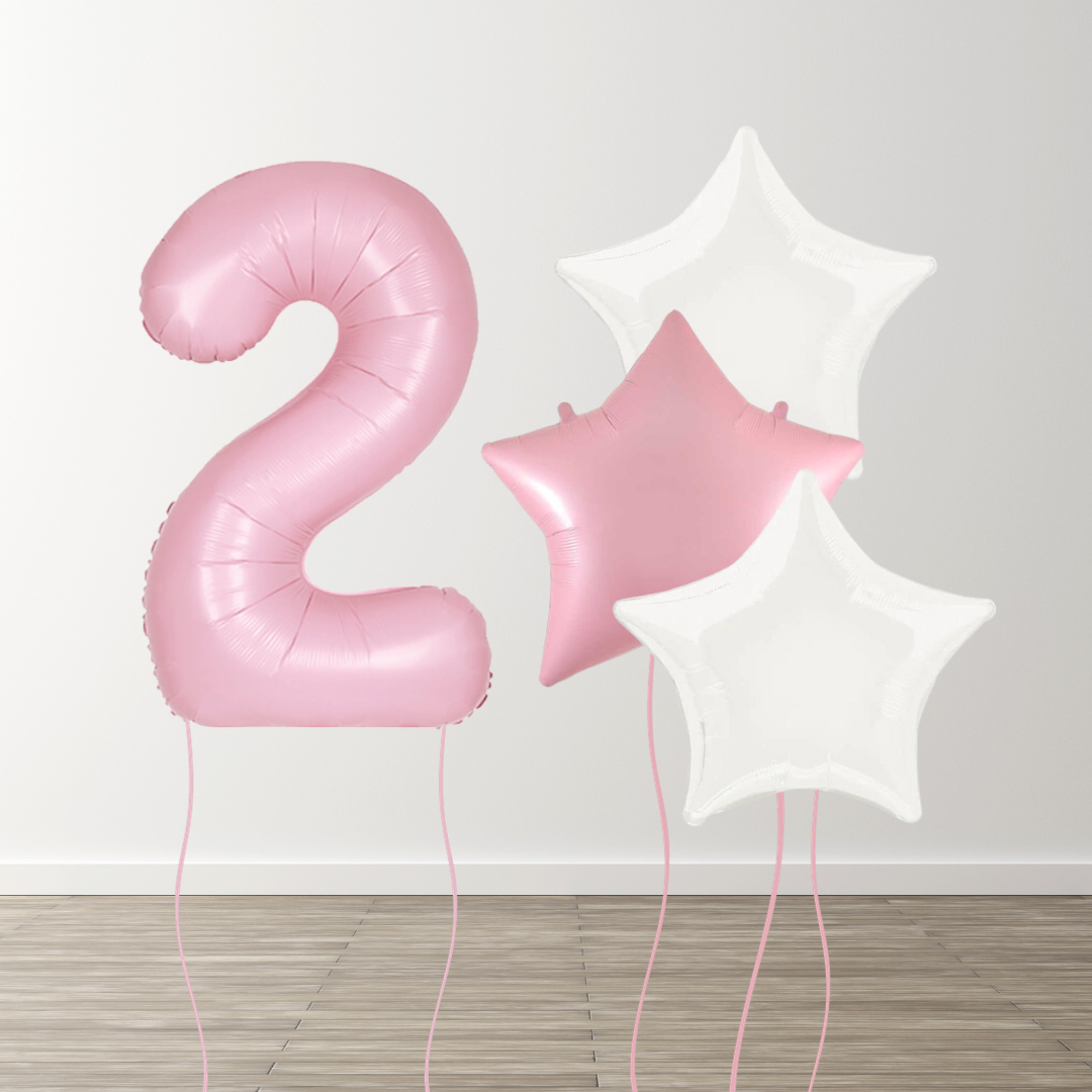 Matte Pink Foil Number Bunch