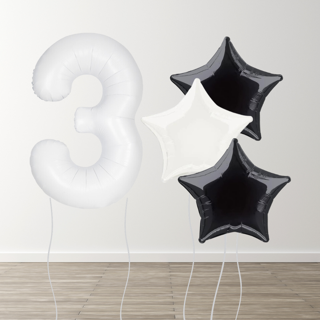 White Foil Number Bunch
