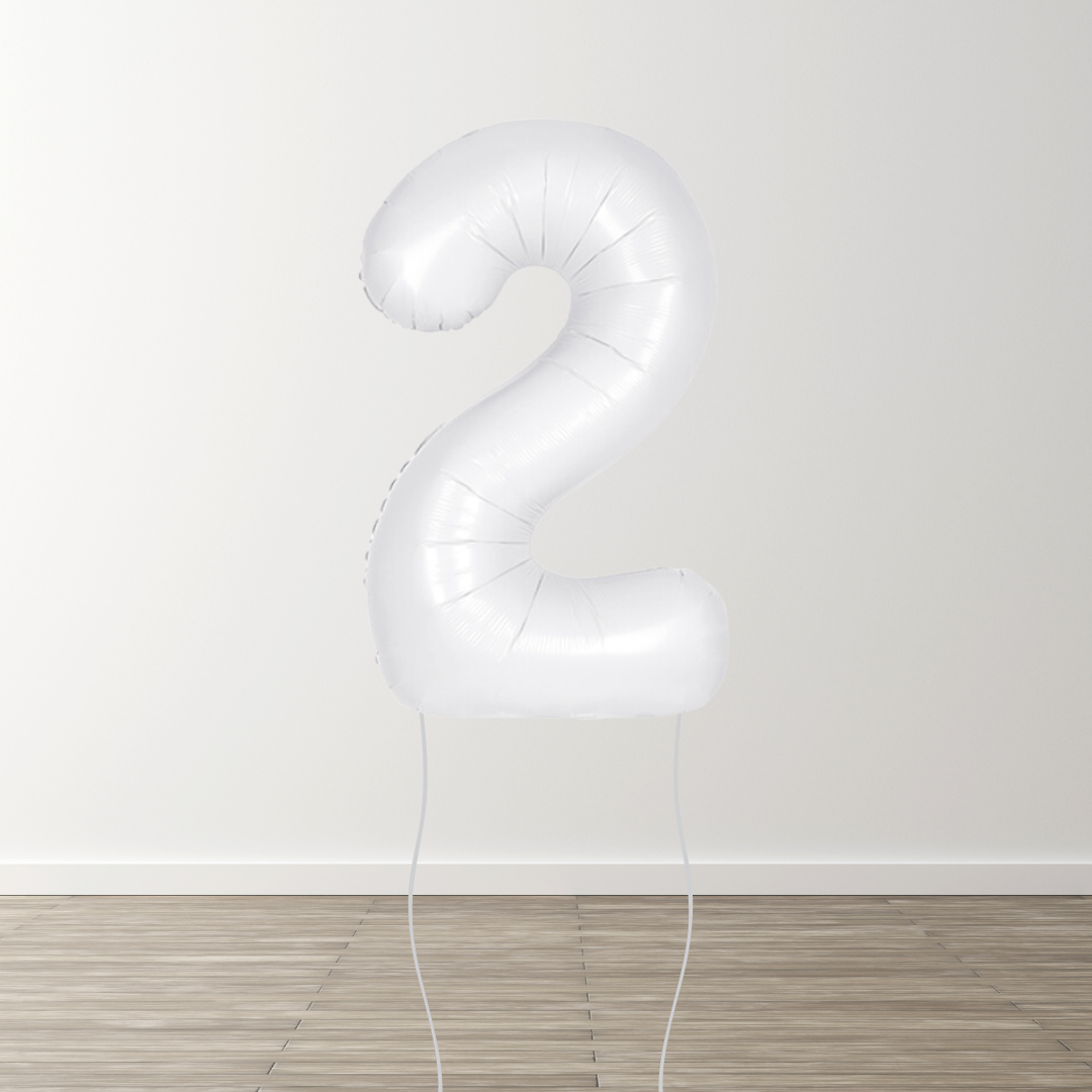 Matte White Foil Number Balloons