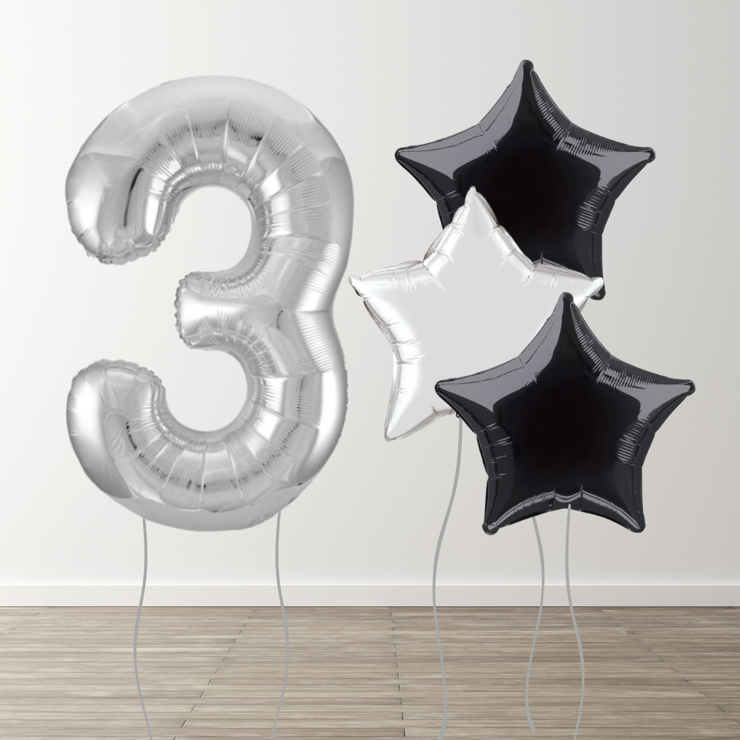Silver Foil Number Bunch