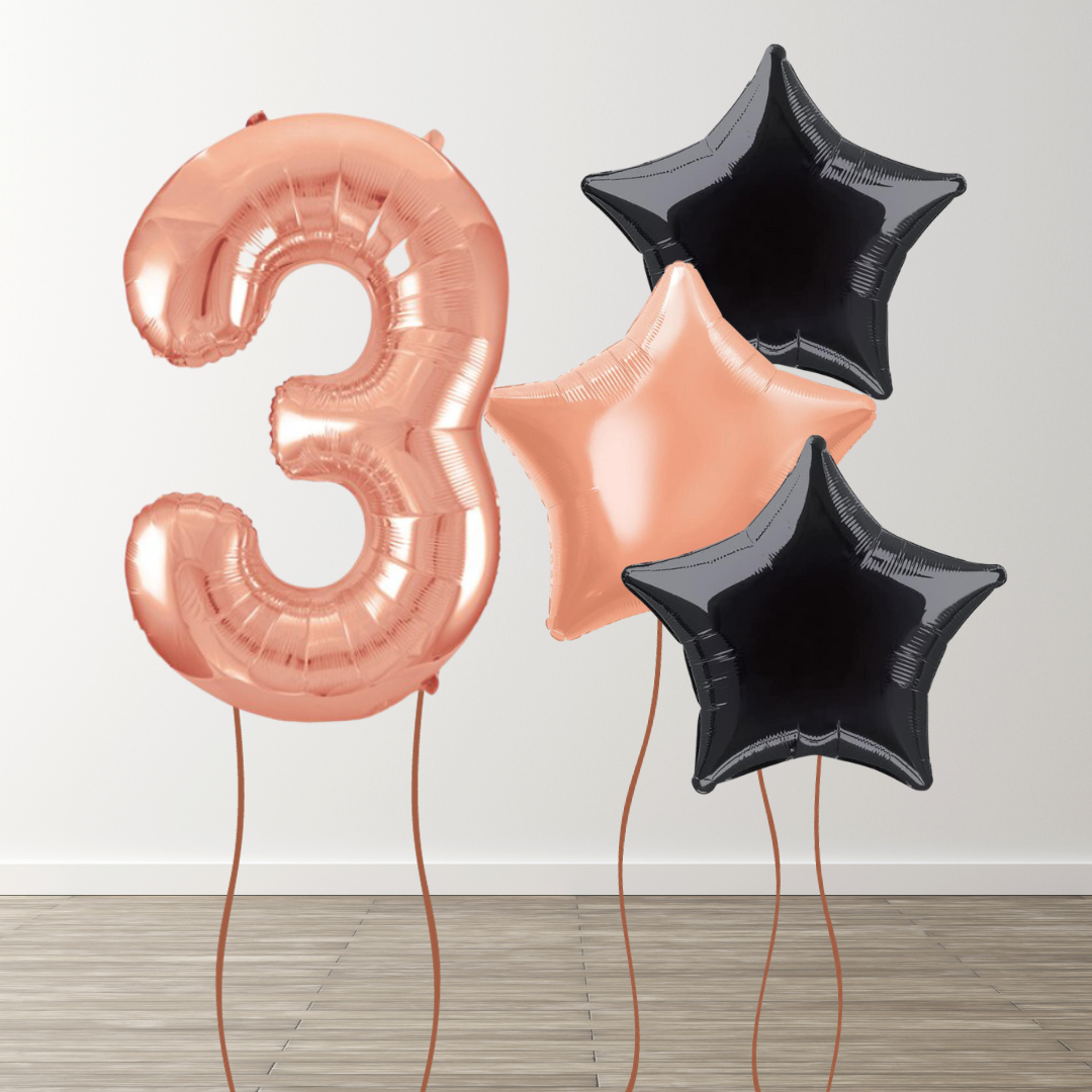 Rose Gold Foil Number Bunch