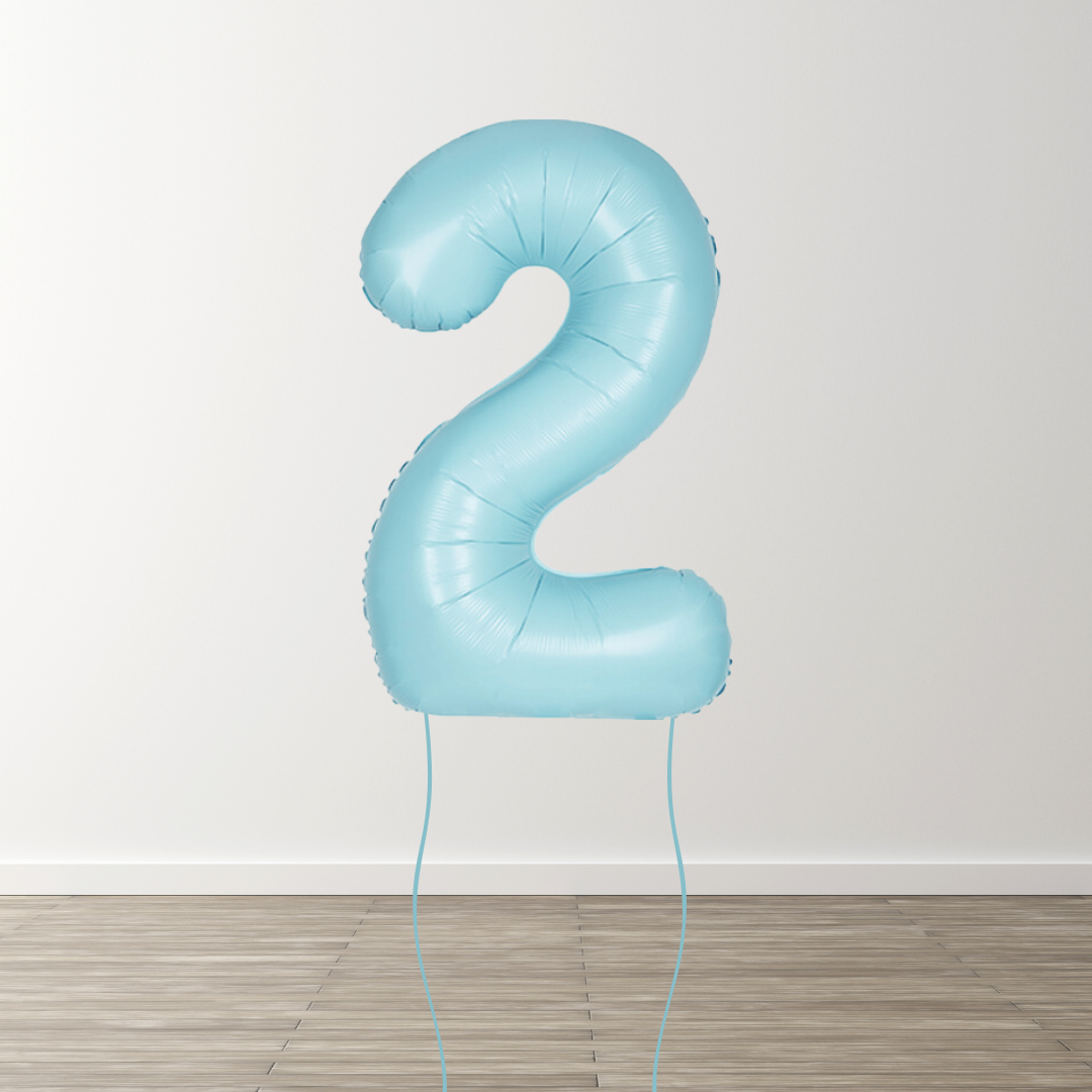Matte Blue Foil Number Balloons