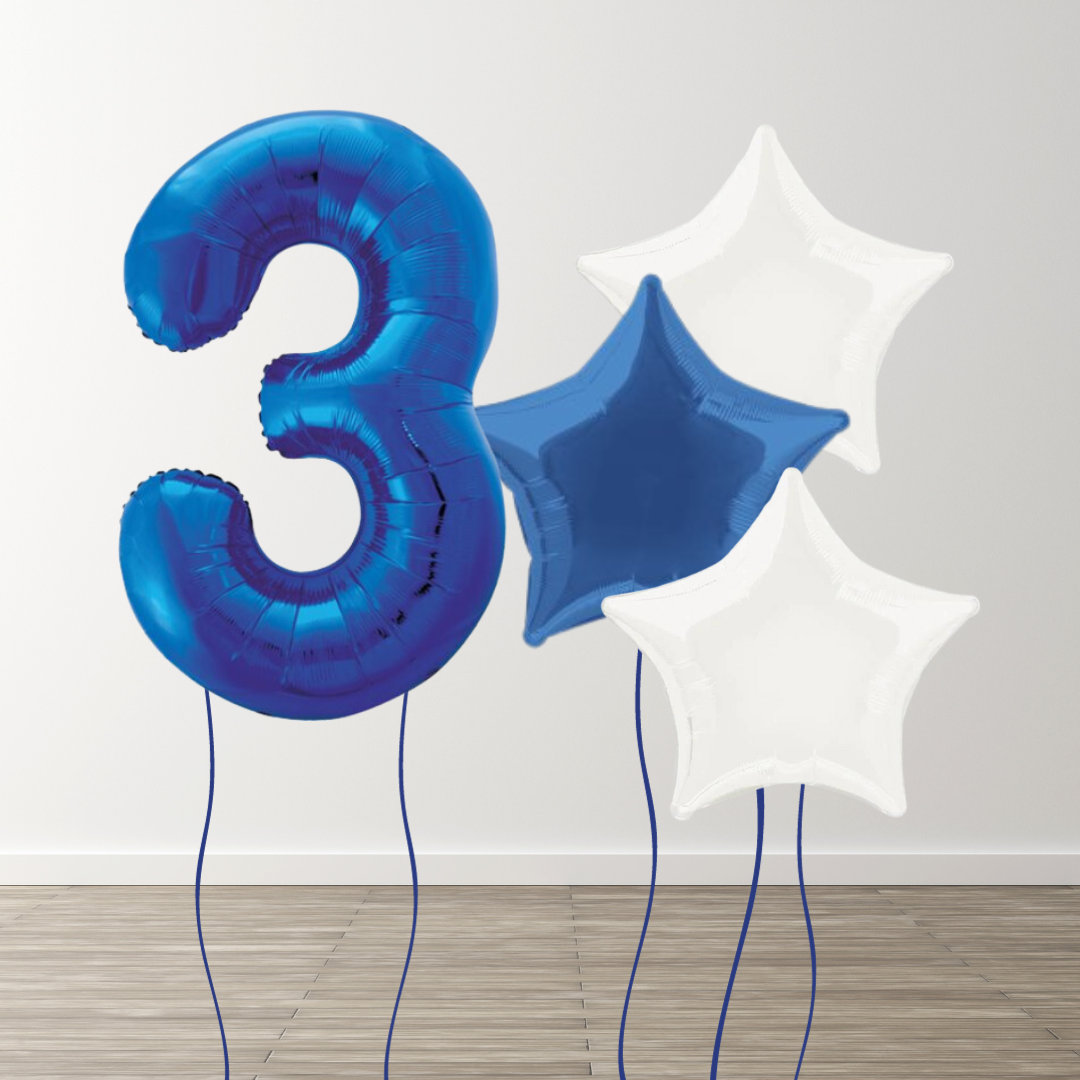 Blue Foil Number Bunch