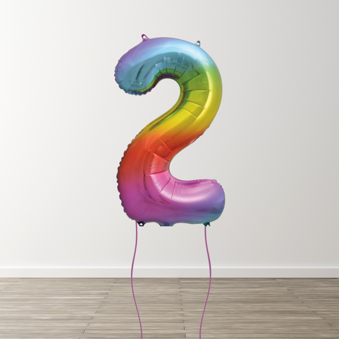 Rainbow Foil Number Balloons