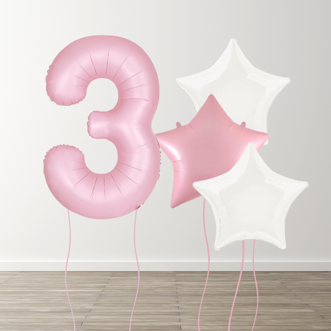 Matte Pink Foil Number Bunch