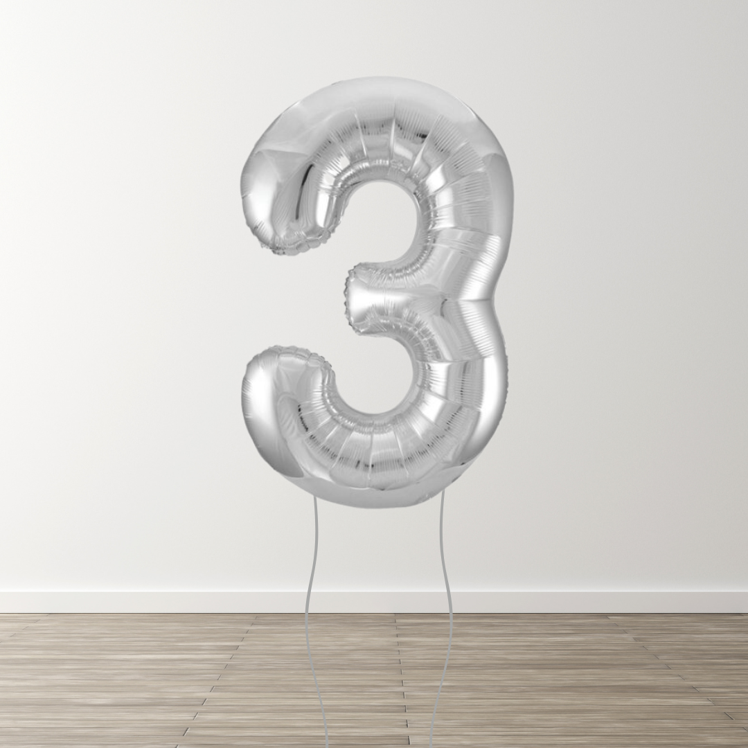 Silver Foil Number Balloons