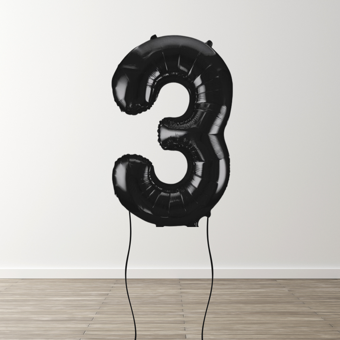 Black Foil Number Balloons