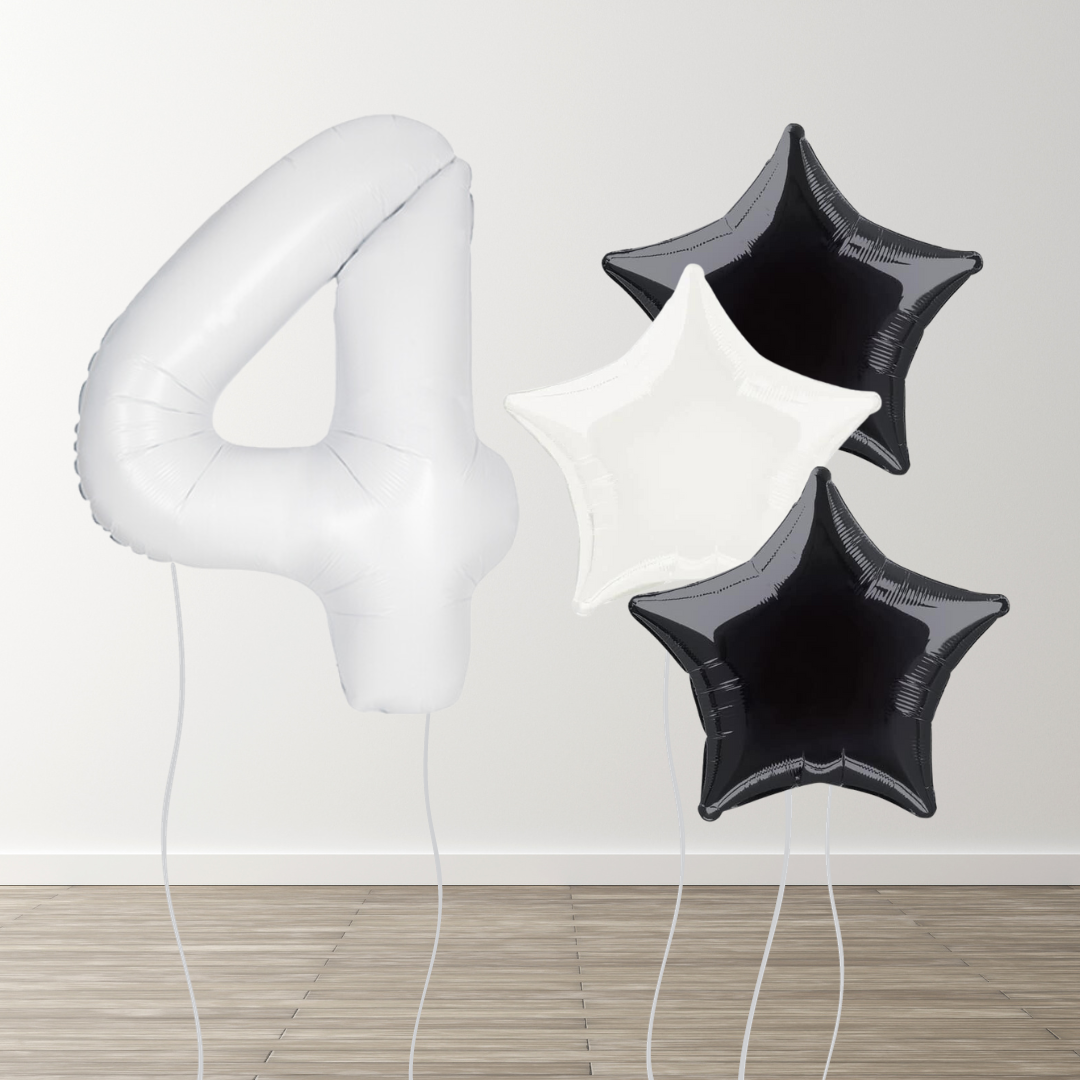 White Foil Number Bunch