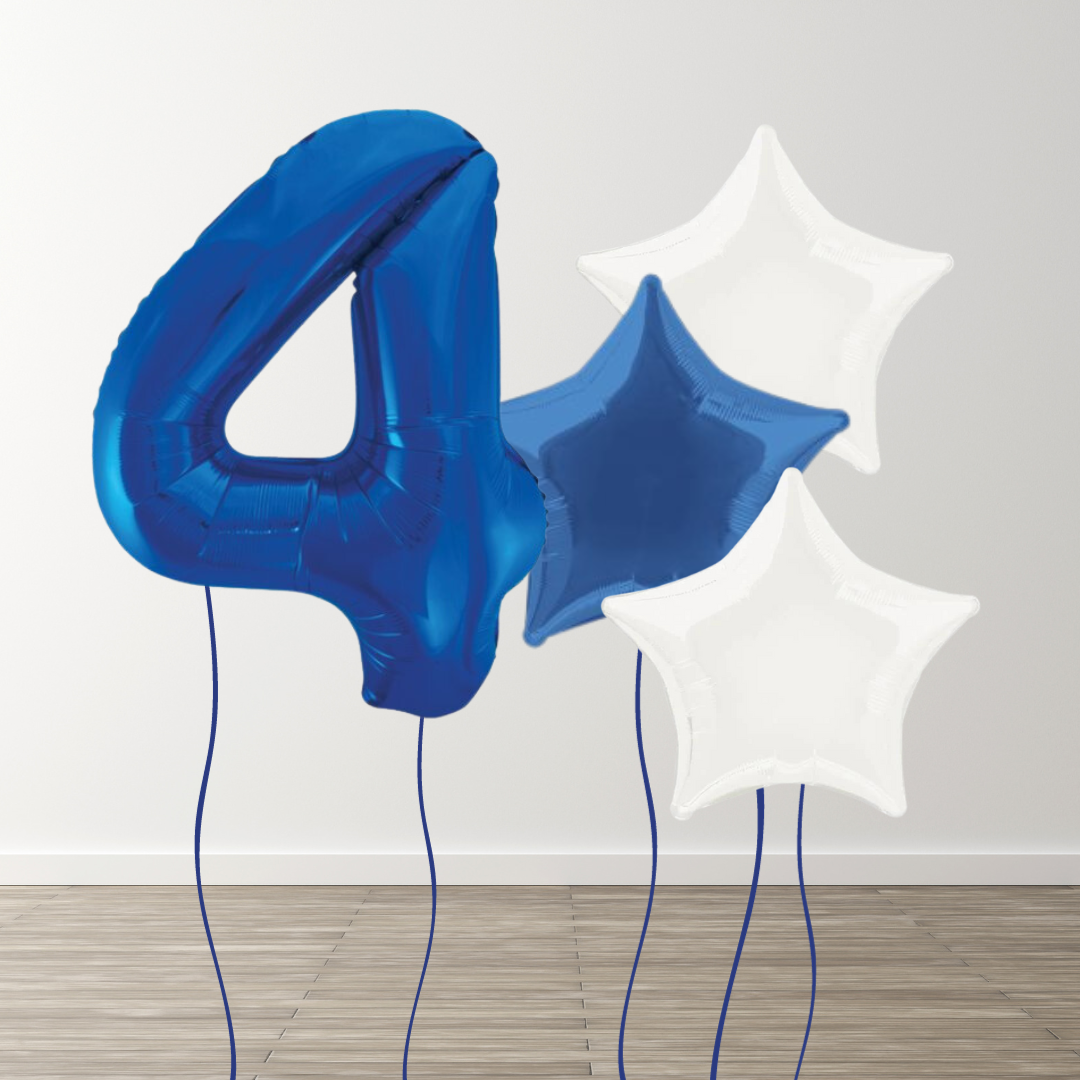 Blue Foil Number Bunch