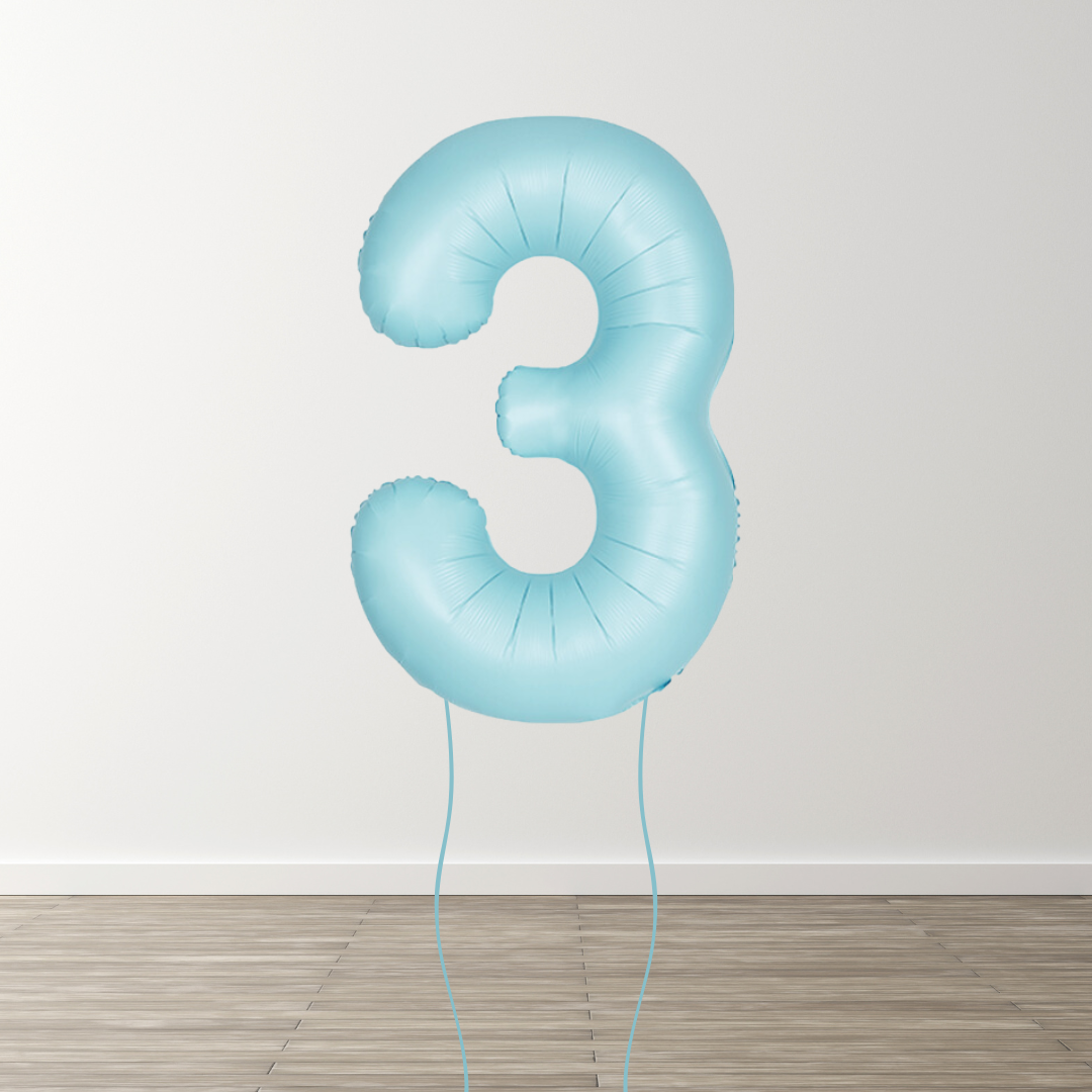 Matte Blue Foil Number Balloons
