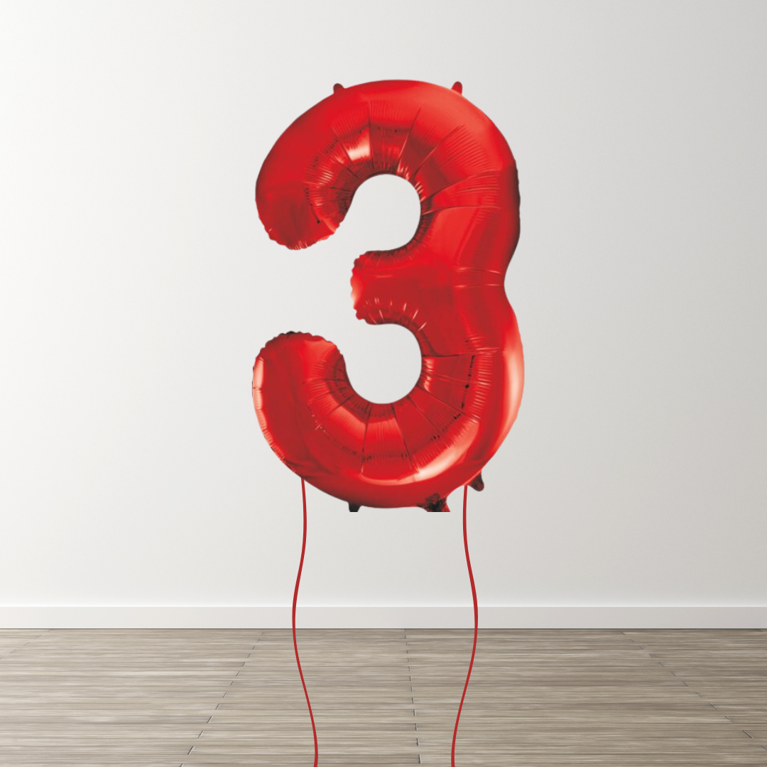 Red Foil Number Balloons