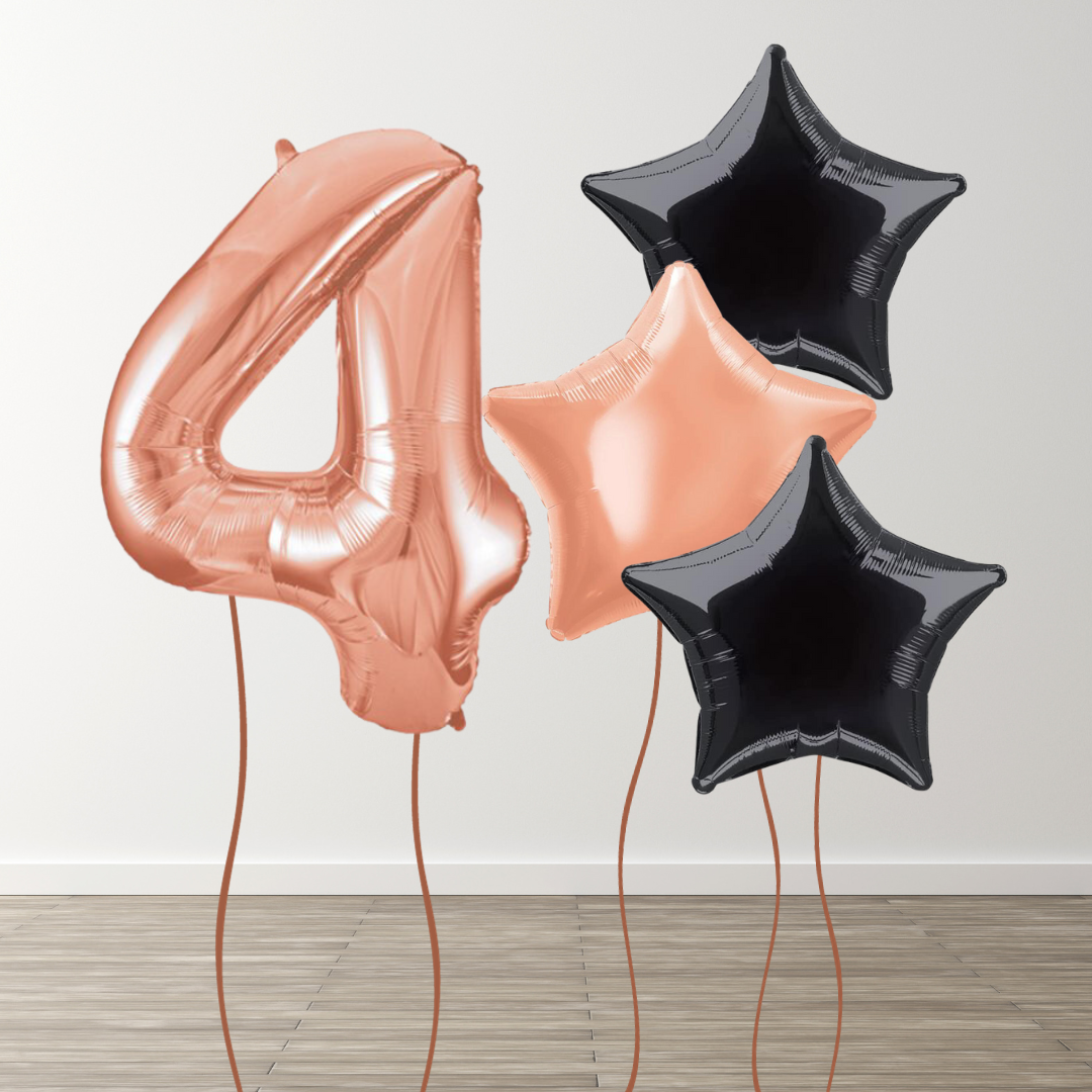 Rose Gold Foil Number Bunch