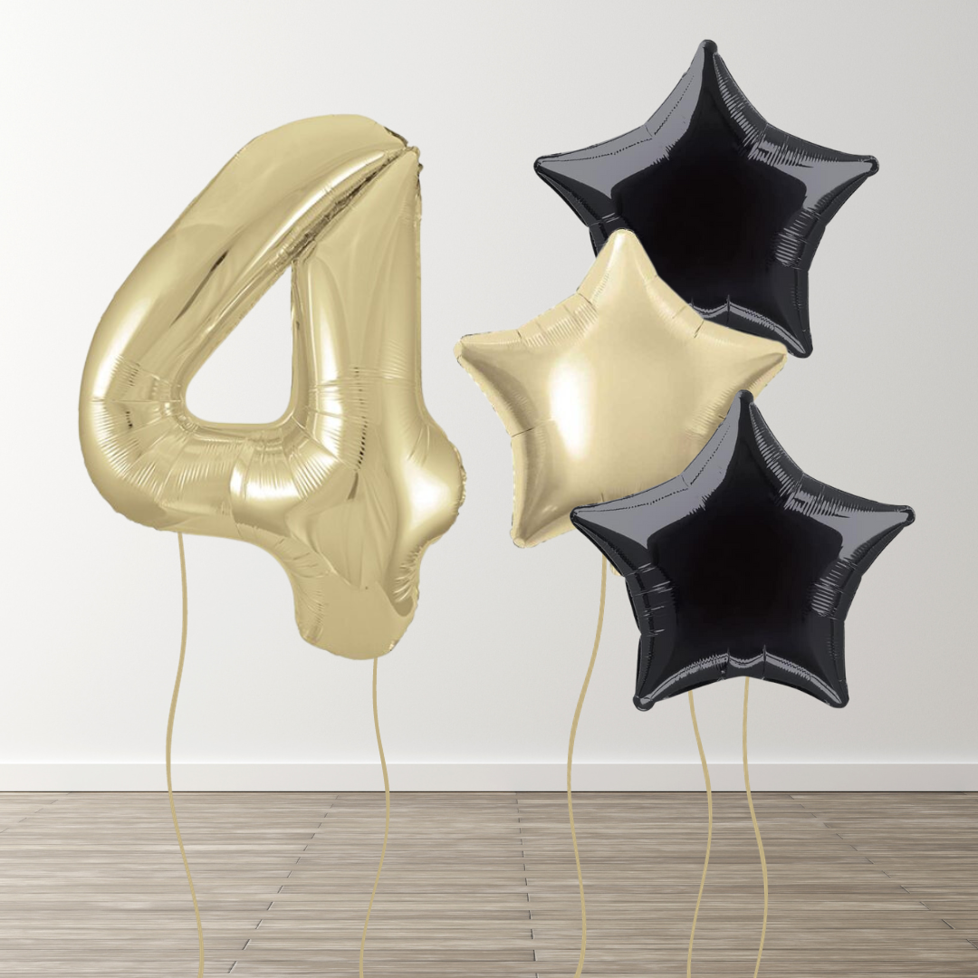 White Gold Foil Number Bunch