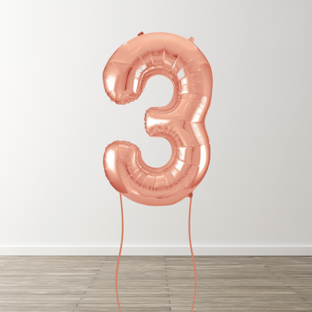 Rose Gold Foil Number Balloons