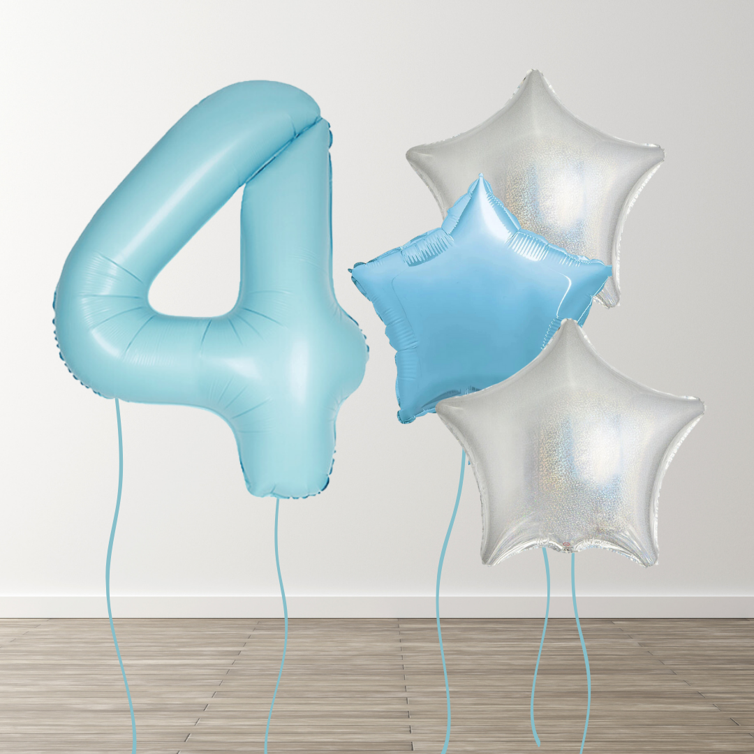 Matte Blue Foil Number Bunch