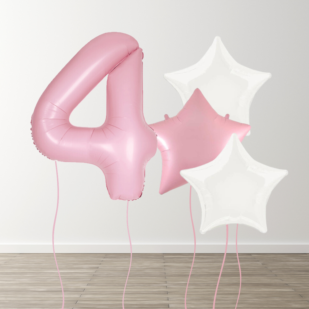 Matte Pink Foil Number Bunch