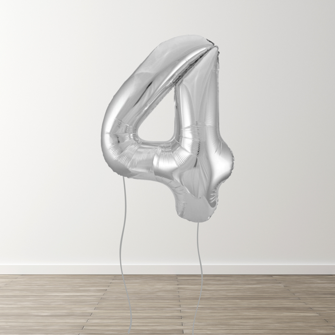 Silver Foil Number Balloons