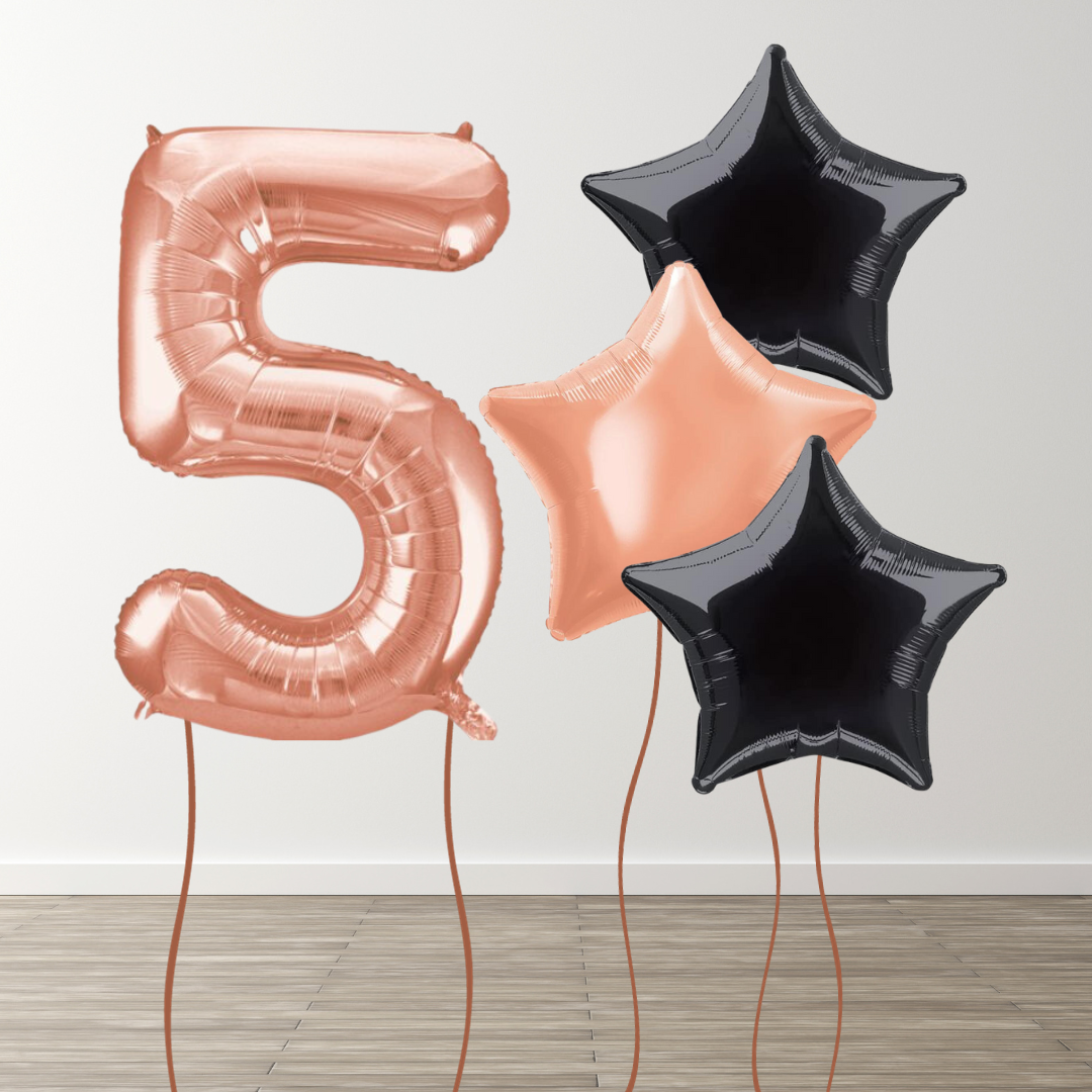 Rose Gold Foil Number Bunch