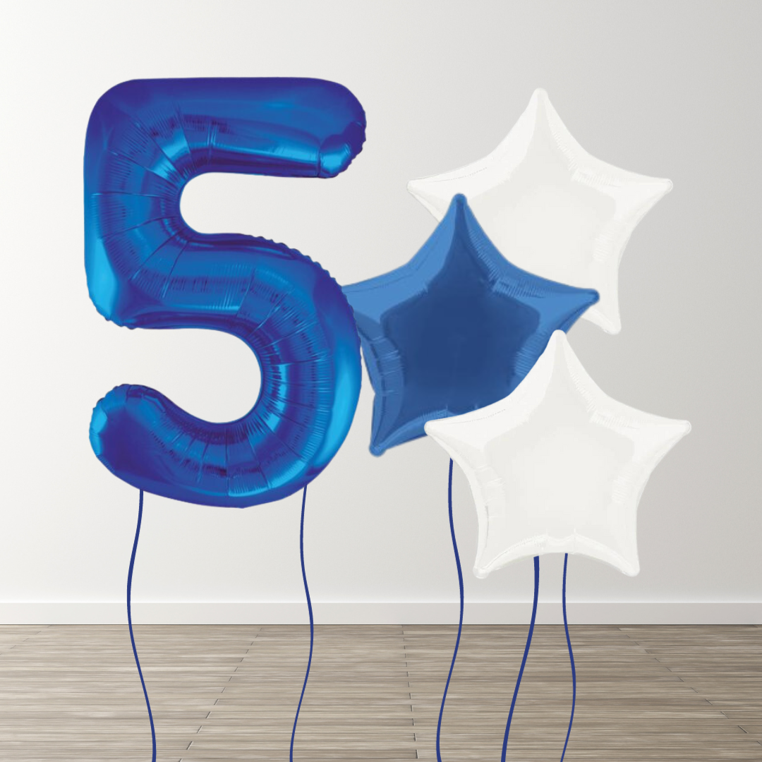 Blue Foil Number Bunch