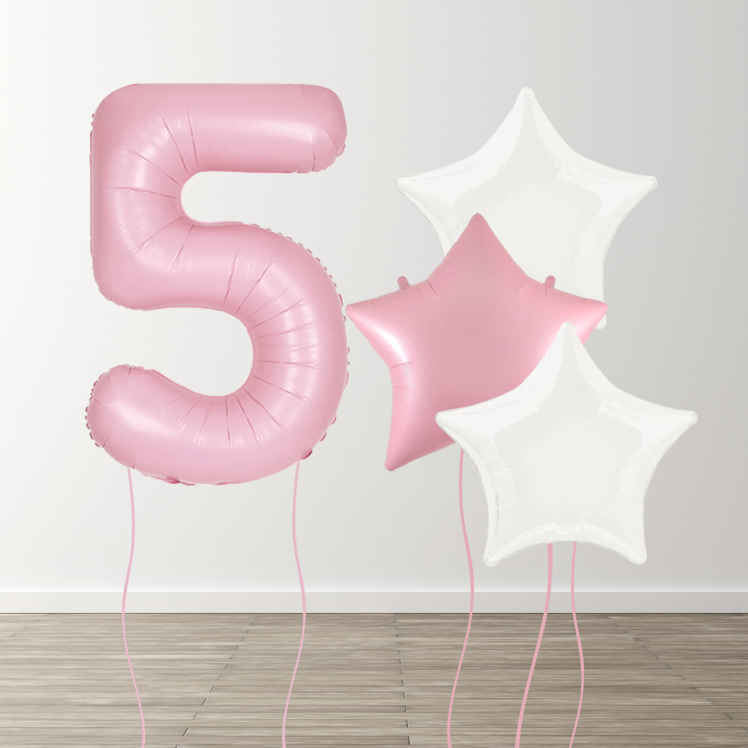 Matte Pink Foil Number Bunch