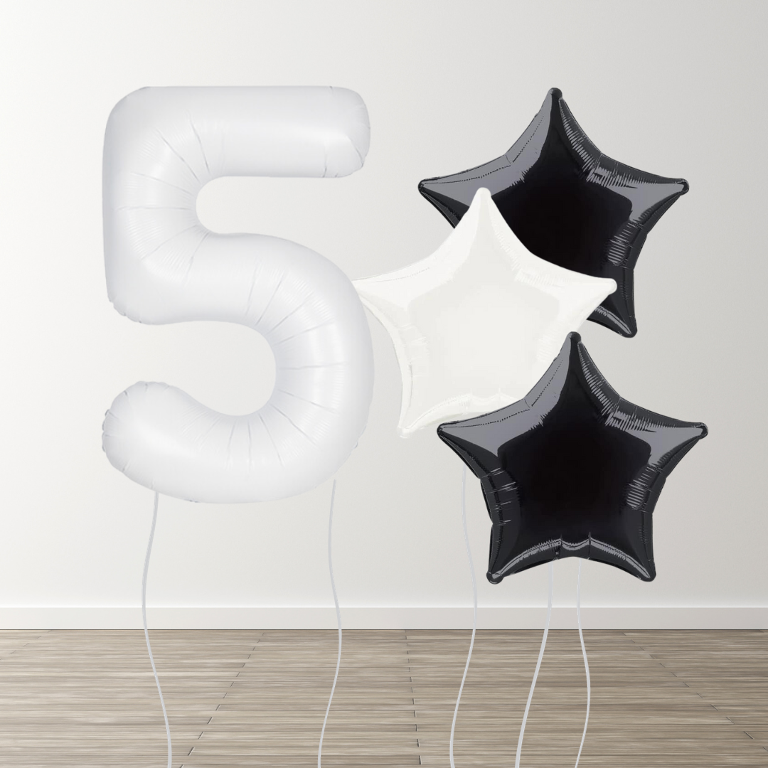 White Foil Number Bunch